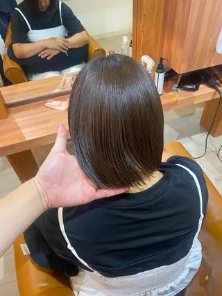 ショート カラー 縮毛矯正とレイヤー カット/杉村凜汰郎のヘアスタイル