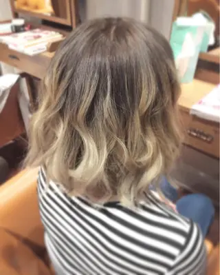 ミディアム セミロング カラー kazufumi ..のヘアスタイル