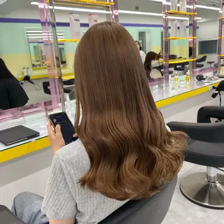 セミロング カラー ヘアアレンジ mai🍑暖色カラー /レイヤー💖のヘアスタイル
