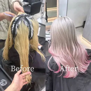 セミロング カラー せいせい/エクステ /ルーツカラーのヘアスタイル