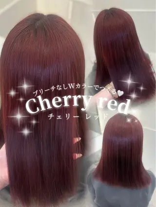 セミロング カラー 🎀ちゃんりお🎀 /ブリーチなしカラーのヘアスタイル