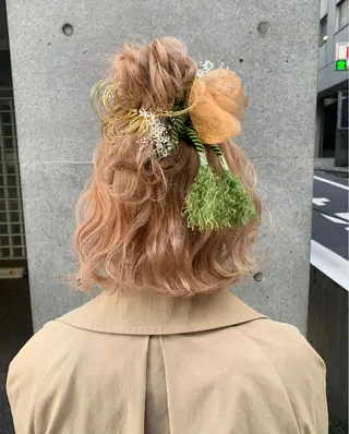 ミディアム ヘアアレンジ 🌟アレンジが似合う カラー🌟Rumiのヘアスタイル
