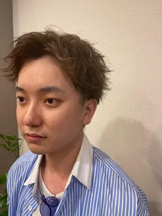 ショート カラー パーマ メンズ 髪質改善/カラー 🖤🤍川島のヘアスタイル