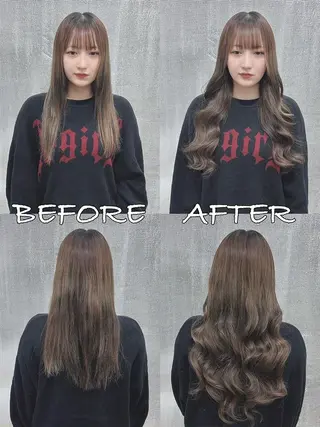 ロング カラー ヘアアレンジ LIP 大阪本店 エクステ 堀谷和孝のヘアスタイル