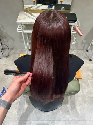 ミディアム カラー 新宿カラー パーマのヘアスタイル
