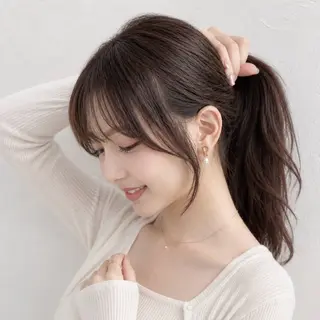 ロング カラー 盛れる顔まわりカット 髪質改善/渋谷/れんのヘアスタイル