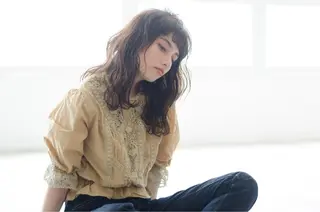 セミロング カラー パーマ ベージュカラー🧸 伊藤なつみのヘアスタイル