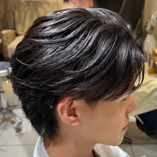 ショート カラー パーマ ヘアアレンジ メンズ 新宿のパーマ職人/ メンズパーマ/石見のヘアスタイル