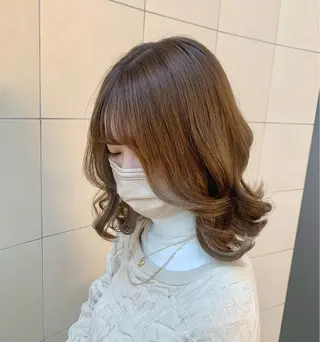 ミディアム カラー 【韓国艶カラー🎀】 添田 菜摘のヘアスタイル