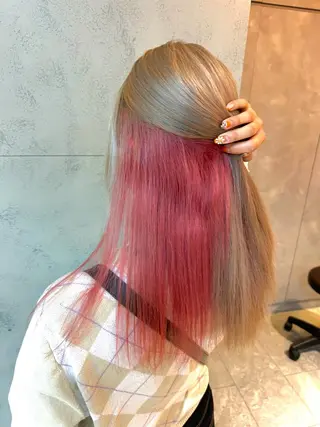 ロング カラー ヘアアレンジ 🌈インナーカラー ‘ショウマ’🌈のヘアスタイル