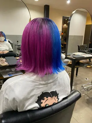 ミディアム maco 艶感ハイトーン🦋のヘアスタイル