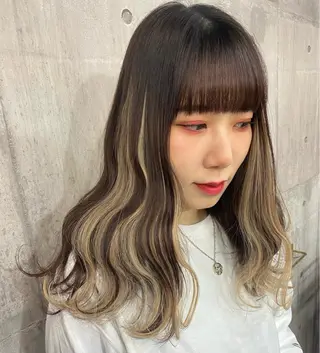 セミロング カラー SHURI❤️🔥 中/韓mix ♡のヘアスタイル