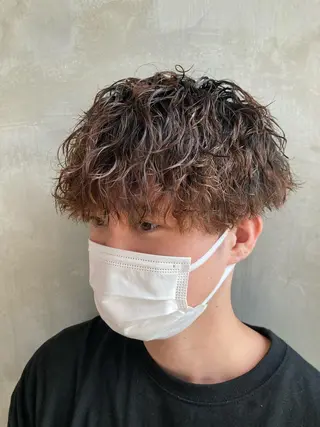 ショート パーマ メンズ 波巻きスパイラルパー マ/シャドウパーマ駿のヘアスタイル