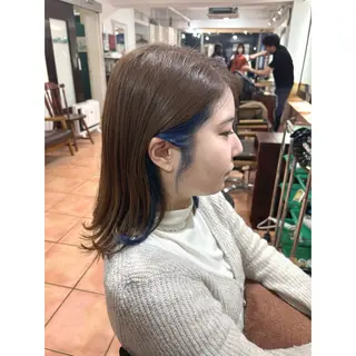 ミディアム カラー ヘアアレンジ 🦋エクステ/透明感 カラー🦋宮川莉央のヘアスタイル