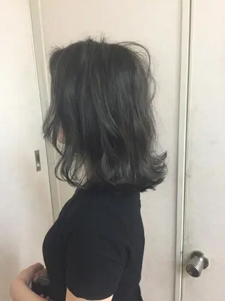 ミディアム パーマ ヘアアレンジ 三輪 太一のヘアスタイル