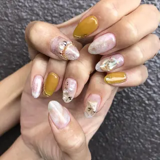 ロング カラー ヘアアレンジ キッズ ネイル マツエク・マツパ 福田 加奈のネイルデザイン