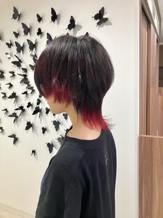 ミディアム カラー 雅/ダブルカラー/ 白髪ぼかしハイライトのヘアスタイル