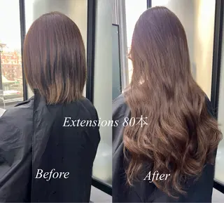 ロング カラー シールエクステ特化 ハイトーン、NANAのヘアスタイル
