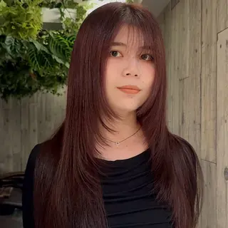 ロング カラー ヘアアレンジ あおい 🍒暖色カラーのヘアスタイル