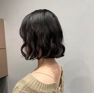ミディアム パーマ ショートボブ/似合 わせショート/表参道のヘアスタイル