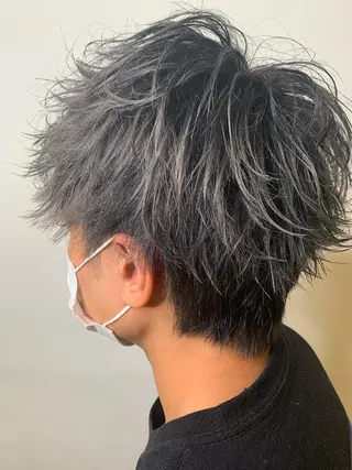ショート カラー メンズ 【ロングウルフカット 姫カット】伊藤裕哉のヘアスタイル
