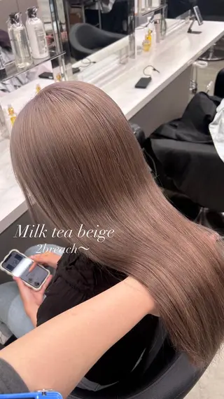 ロング カラー パーマ ヘアアレンジ メンズ キッズ ブリーチなしカラー/ ブラウン/レイヤーのヘアスタイル