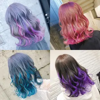 セミロング カラー ヘアアレンジ メンズ キッズ 💟Chloe原宿店 🩶ハイトーンのヘアスタイル
