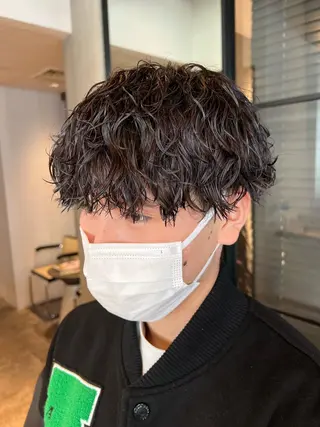 ショート パーマ メンズ 波巻きスパイラルパー マ/シャドウパーマ駿のヘアスタイル