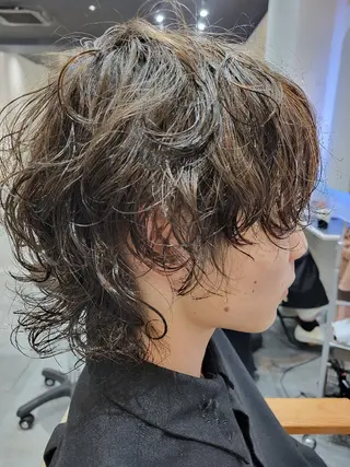 メンズ パーマ 大前 真のヘアスタイル