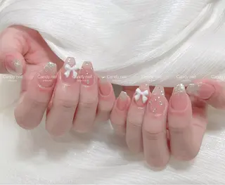 ネイル candy nail 韓国風ワンホンネイルのネイルデザイン
