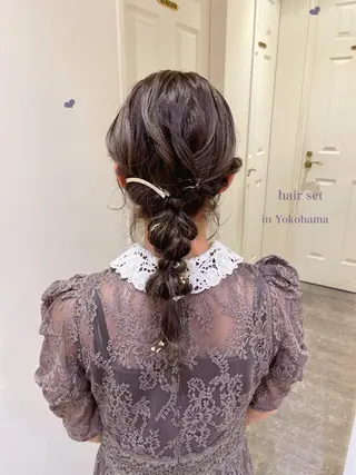 セミロング ヘアアレンジ シールエクステ横浜 🐏☁️miminaのヘアスタイル