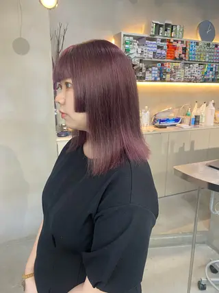 ミディアム カラー 前橋 姫奈のヘアスタイル