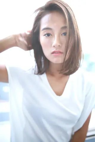 ミディアム カラー パーマ ヘアアレンジ メンズ キッズ ネイル マツエク・マツパ premier modelsのヘアスタイル