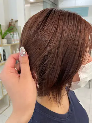 カラー レイヤーボブ/暖色カ ラー/ユウカのヘアスタイル