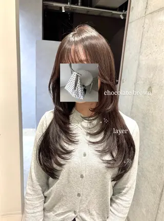 ロング カラー 透明感カラー・レイヤ ー🎀amika🎀のヘアスタイル