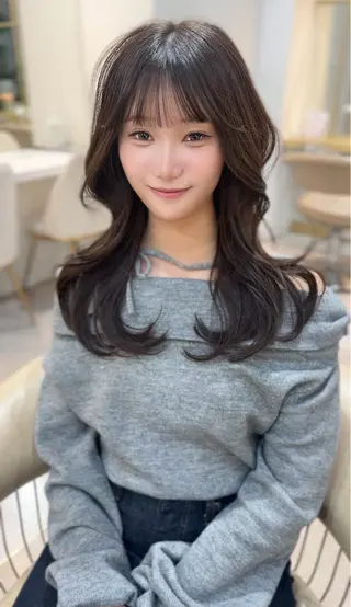 セミロング カラー Akane レイヤー/艶カラーのヘアスタイル