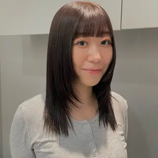 セミロング カラー 🩶赤み消しカラー 🐈⬛荻野美思🐾のヘアスタイル