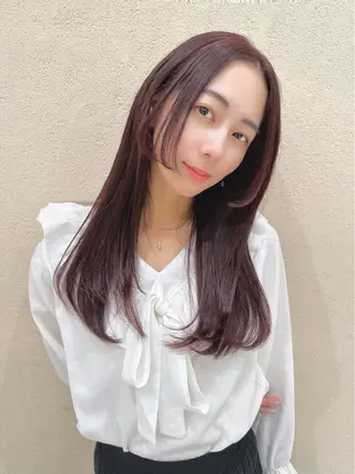 ロング カラー 韓国レイヤーカット 🧸ベージュカラーのヘアスタイル