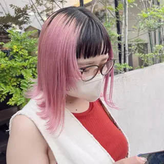 ミディアム カラー 渡邊 唯のヘアスタイル