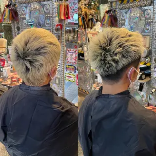 ショート カラー パーマ ヘアアレンジ メンズ 🌈派手髪エクステ ブレイズ🌈ひろとのヘアスタイル