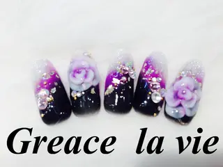 ロング カラー パーマ ヘアアレンジ キッズ ネイル マツエク・マツパ Greace la vie所属・Greace  la vieのネイルデザイン