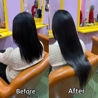 ロング シール＋ちび編み込み エクステ梅田🐨のヘアスタイル