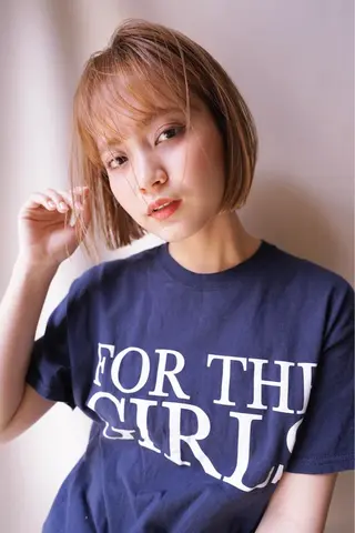 ショート カラー パーマ ヘアアレンジ 前髪顔周り✂️店長 ❤️アマミヤ❤️のヘアスタイル