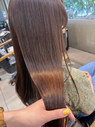 ロング カラー ヘアアレンジ メンズ マツエク・マツパ アイブロウ 透明感カラー🤎 ゆりのヘアスタイル