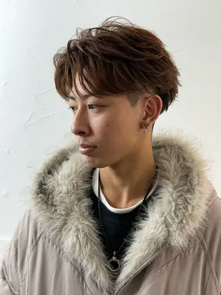 ショート パーマ メンズ 稲村侑斗ダウンパーマ メンズパーマのヘアスタイル