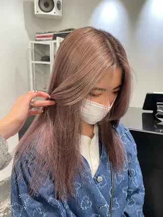 セミロング カラー パーマ ヘアアレンジ メンズ キッズ ネイル マツエク・マツパ アイブロウ 艶ハイトーン/ヘア アレンジAYAKAのヘアスタイル