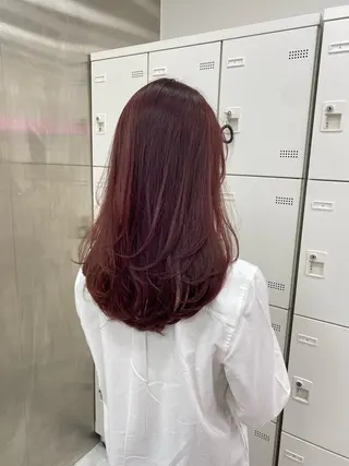 セミロング カラー 💖似合わせカラー レイヤー💖縮毛矯正のヘアスタイル