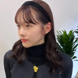 ミディアム カラー ヘアアレンジ HIROKO / 透明感暖色カラー🎀のヘアスタイル
