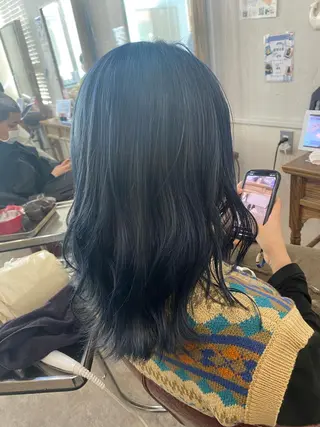 セミロング カラー ヘアアレンジ くせ毛多毛特化 高橋　淳のヘアスタイル