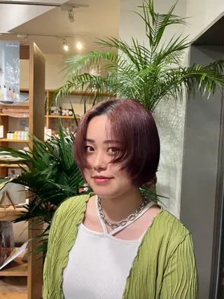 ショート カラー 暖色カラー/美髪矯正 /フクダ モエ🐿のヘアスタイル